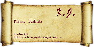 Kiss Jakab névjegykártya